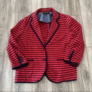 Talbots Red and Black Striped Blazer